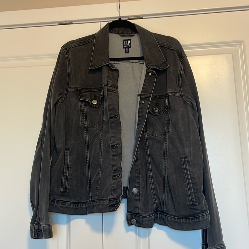 Gap black stretch denim jacket XXL